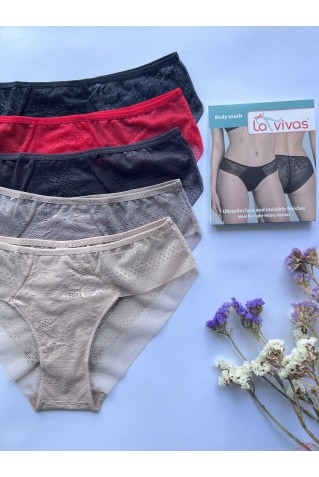 Бавовняні трусики сліпи з мереживом La Vivas 10184